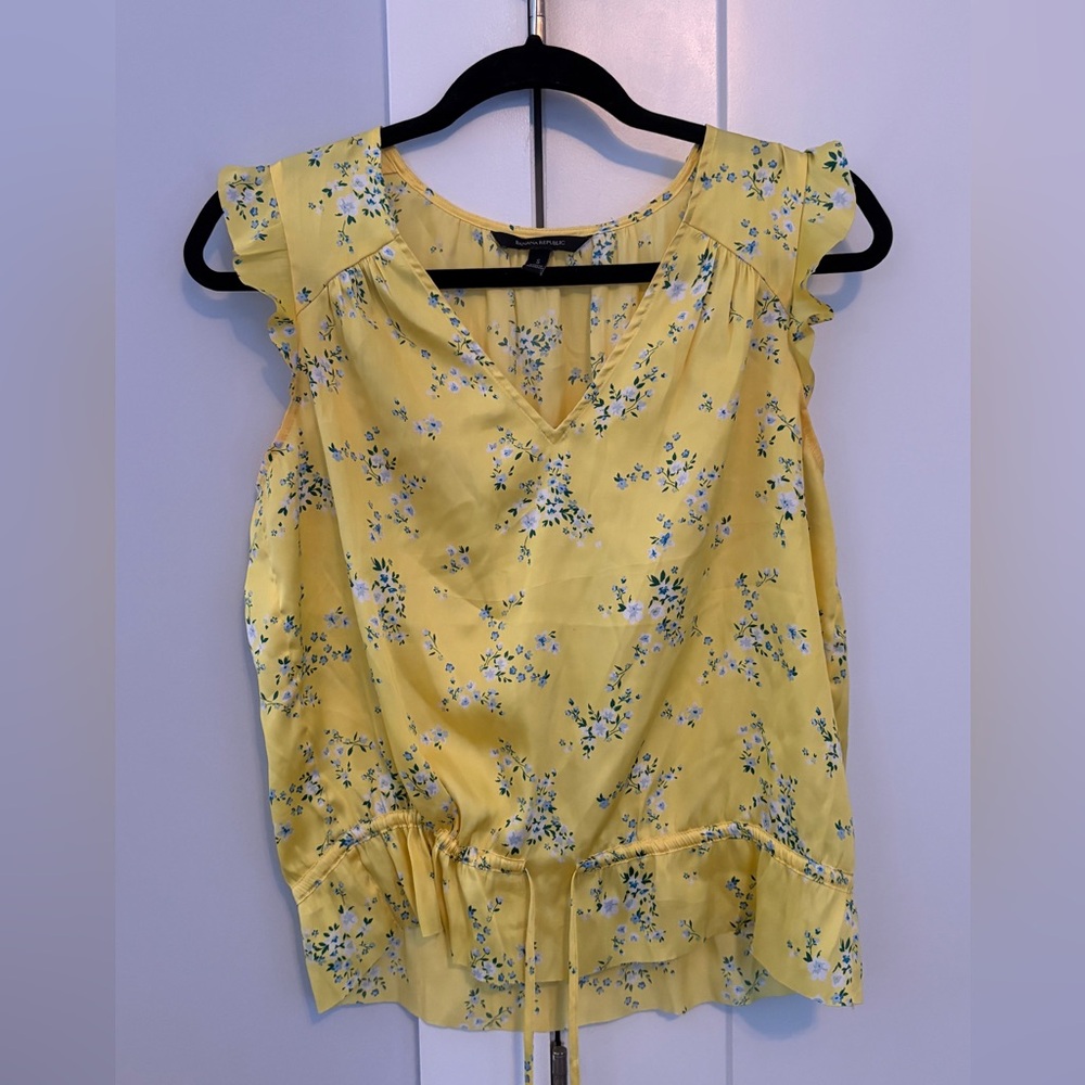 Banana Republic Yellow Floral Blouse